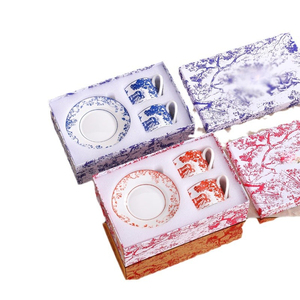 ชุดถ้วยน้ำชาพร้อมจานรองลายเสือดาวสีเทา สำหรับดื่มนม กาแฟ หรือชาในยามบ่าย ทำจากเซรามิกเนื้อละเอียด บรรจุในกล่องของขวัญ - Product Image 1