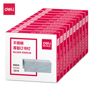 Deli Stainless Steel Thick Staples 23/13 1000 Pieces Heavy Duty Office Use - Product Image 1