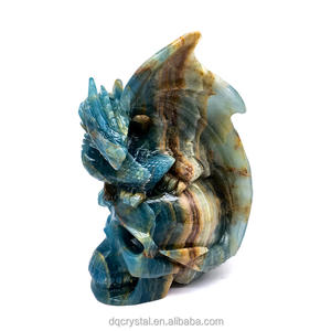 Оптовая продажа, натуральный голубой оникс, череп ручной работы, голубой Хрусталь, Череп, головка оникса, резьба для украшения и продажи - Product Image 6