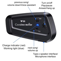 Nouveau casque de moto Y06 avec assistant vocal, réponse automatique aux appels, suppression du bruit, radio FM - Longue durée de vie de la batterie