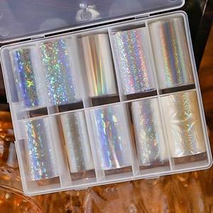 NUEVAS Pegatinas <span class=keywords><strong>de</strong></span> <span class=keywords><strong>Uñas</strong></span> con Efecto Espejo, Serie <span class=keywords><strong>de</strong></span> Colores Degradados con Ondas Láser, Pegatinas Transparentes con Diseño <span class=keywords><strong>de</strong></span> Laberinto y <span class=keywords><strong>Girasol</strong></span> para Arte <span class=keywords><strong>de</strong></span> <span class=keywords><strong>Uñas</strong></span> - Product Image 2