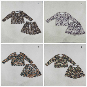 เสื้อแขนยาวเด็กผู้หญิง กระโปรงสแกลลอป กางเกงขาสั้น ชุดลายพราง เสื้อผ้า - Product Image 3