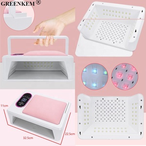 Nueva lámpara de uñas de almohada de mano suave de cuero PU de 288W con reposabrazos-Lámpara de secado y horneado de terapia de luz UV de alta potencia para gran espacio - Product Image 2