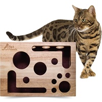 Jouet labyrinthe amusant pour chat, boîte carrée avec fonctions de grattage, jeu d'auto-entretenissement pour chat, utilisation à la maison ou au bureau, Noël, Saint-Valentin