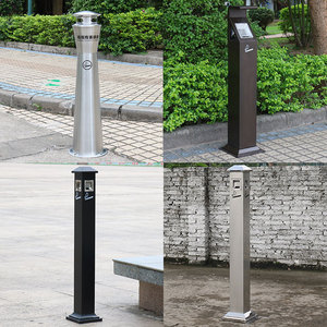 Colonne extérieure verticale pour mégots de cigarette, colonne d'extinction de mégots en acier inoxydable, collecteur de mégots, civile et éthique - Product Image 4