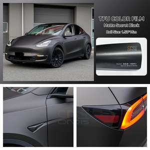 1.52*15M noir mat TPU PPF voiture Wrap vinyle <span class=keywords><strong>Film</strong></span> expédition rapide Satin noir TPU changement de couleur corps Wrap anti-rayures rouleau <span class=keywords><strong>Film</strong></span> - Product Image 2
