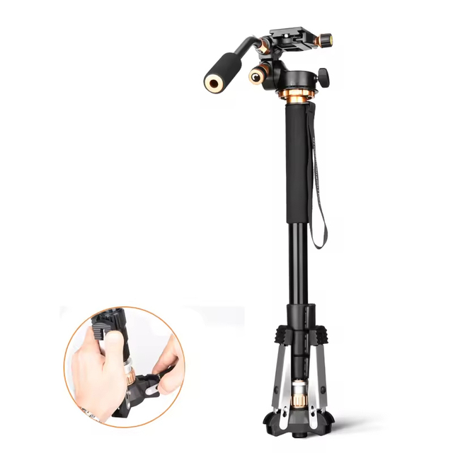 Sturdy and Lightweight Aluminum Monopod with Flip Lock Legs and Smooth Gimbal-perfect for Photography Video and Live Streaming