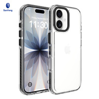 Coque de téléphone portable transparente antichoc personnalisée de haute qualité avec cadre d'objectif métallique anti-rayures pour iPhone 17 – Vente en gros