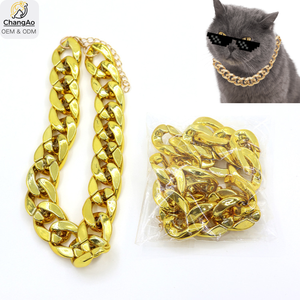 Collar de Cadena Dorada de Plástico para Perro, Estilo Hip Hop Cubano, para Bulldog Francés, Perros Pequeños y Medianos, Disponible en Stock - Product Image 4