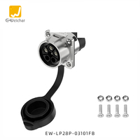 Connecteur d'aviation M28 étanche IP68 LP28 3/5 broches 16A 32A 480V en alliage de cuivre mâle/femelle avec bride