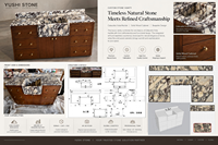 Meuble-lavabo de salle de bain YUSHI en marbre Calacatta Viola, design moderne et luxueux, armoire en bois massif sur mesure pour projets hôteliers et villas haut de gamme