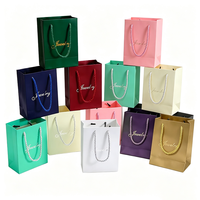 Sacs en papier d'art de luxe personnalisés avec poignée en ruban, vente en gros, emballage cadeau, impression par laminage, emballage pour bijoux et shopping