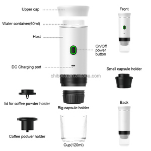 Cafetera Portátil 3 en 1, Cafetera <span class=keywords><strong>de</strong></span> Cápsulas Portátil, Recargable por USB, Semiautomática, Inalámbrica, Máquina <span class=keywords><strong>de</strong></span> Café Espresso <span class=keywords><strong>de</strong></span> Viaje - Product Image 4