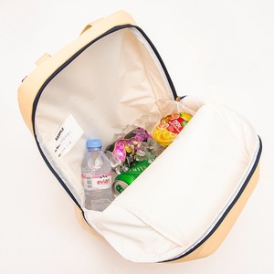 Beige and <b>Navy</b> Blue Insulated <b>Backpack</b> with Elastic Straps and Waterproof Hiking <b>Backpack</b> Insulated Cooler Bag Ideal - Product Image 5
