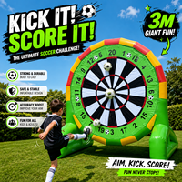 Cible géante gonflable de jeu de fléchettes de football 3M pour adultes et enfants, défi de football de carnaval, attraction sportive pour événements et fêtes