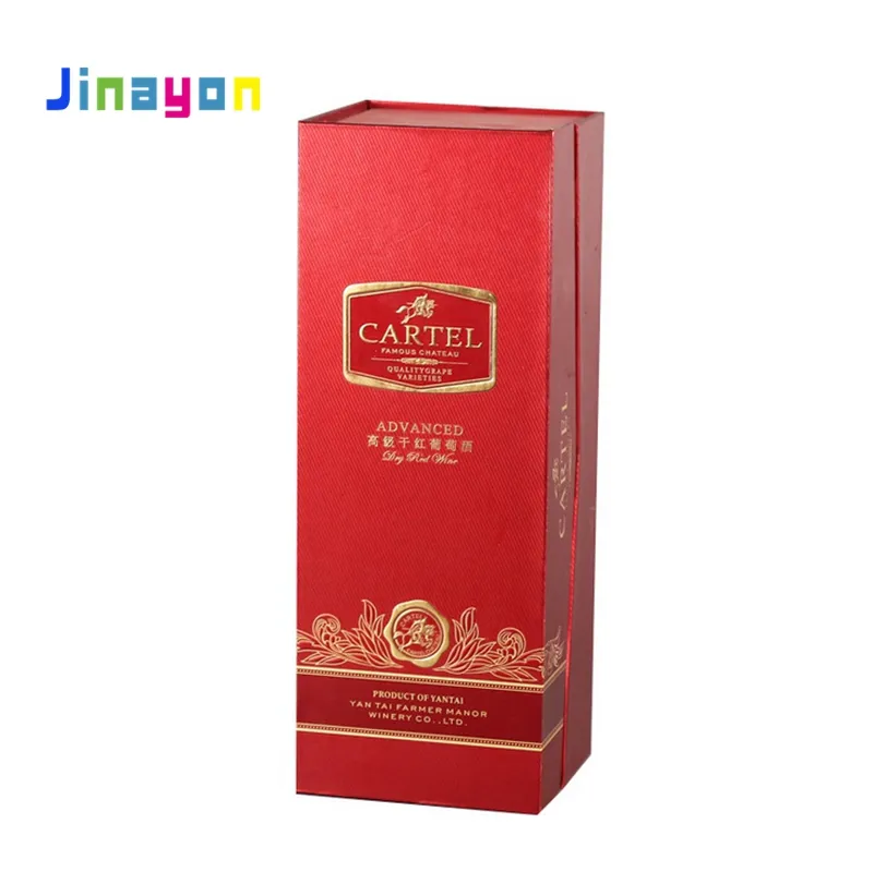 Jinayon Custom Corrugated Cardboard Cover Gift Wine paper Box Wine Glass Bottle Storage Box