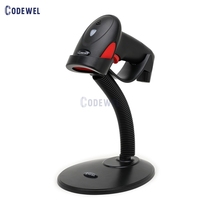 Lecteur de codes-barres portable sans fil 2,4 G à laser 1D longue portée avec 2 interfaces, en stock