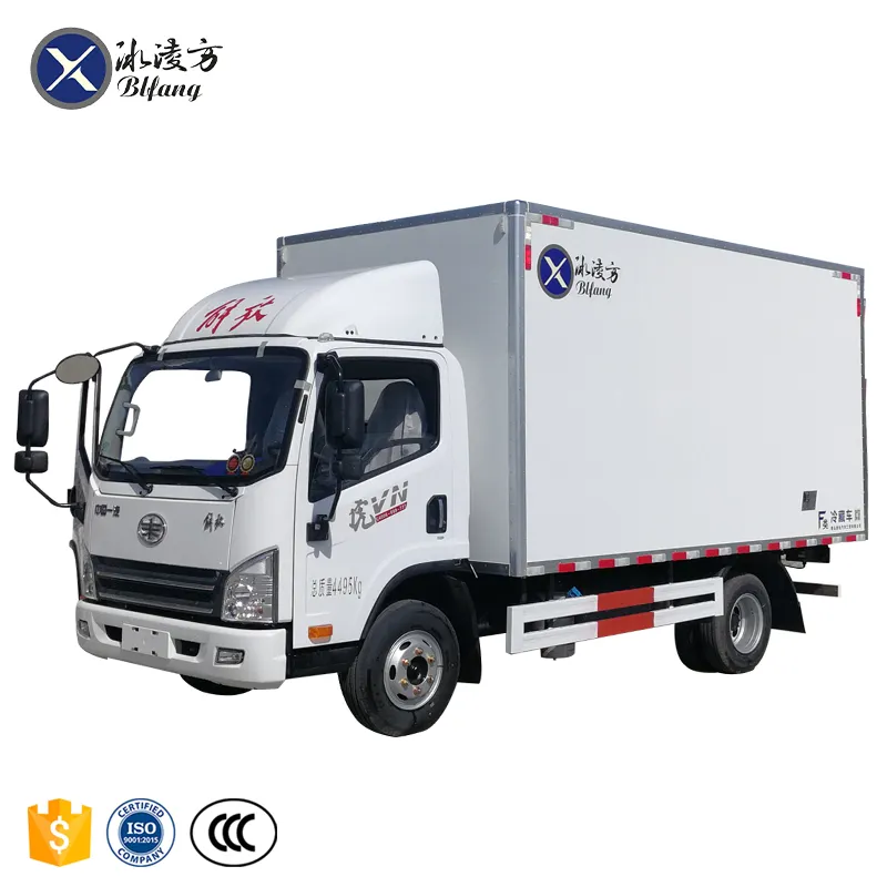 FAW 4x2 1t 1.5t 2t Mini camion refrigerato a freddo personalizzazione gratuita trasporto verdura carne congelamento frigorifero camion