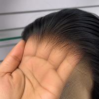 Perruque de cheveux humains 10A lisses, couleur noir naturel, densité 350%, avec dentelle transparente 13x4, cheveux vietnamiens longs et raides
