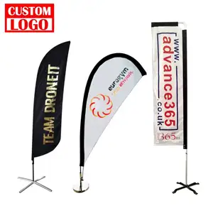 Outdoor Indoor Fitting Custom Logo Outdoor Strandvlag Gepersonaliseerd Ontwerp Vliegende Banner Swooper Veren Vlag