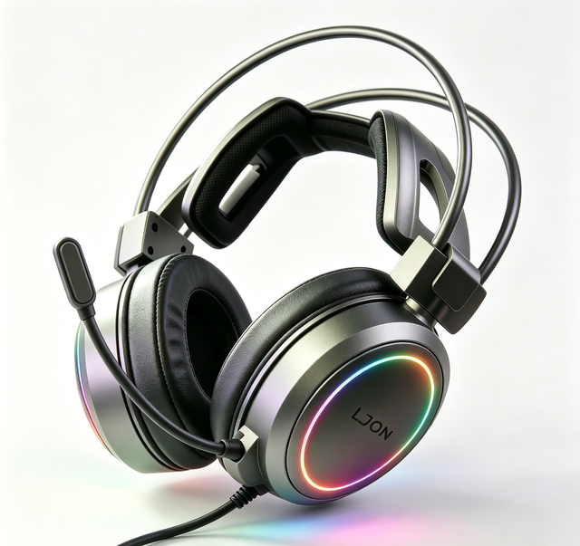 LDON 610 On-Ear Wired Gaming Headset RGB Lighting AAC IPX-5 Waterproof Low Latency Microphone Stereo Sound Mobile Phone