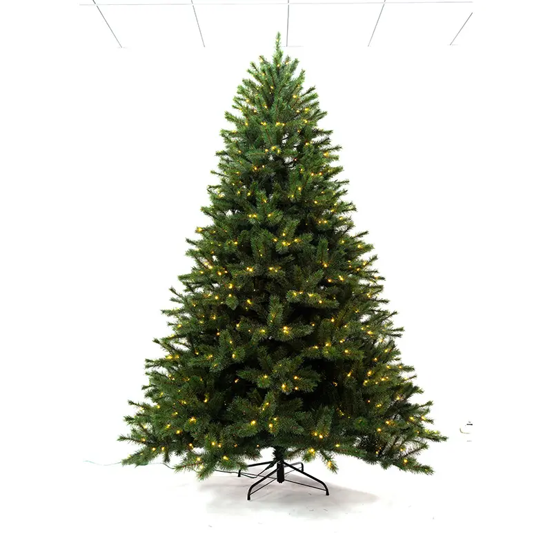 بسعر الجملة شجرة عيد الميلاد الاصطناعية البلاستيكية القابلة للطي المضيئة مسبقًا بإضاءة ليد مزودة بجهاز تحكم