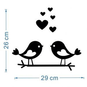 Autocollant mural décoratif en acrylique miroir Branch Bird Love pour mariage, chambre à coucher, murale acrylique, autocollants muraux décoratifs Family Love - Product Image 6