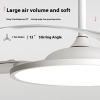 Nouveau ventilateur de plafond LED invisible, pliable, sans pales, style nordique, avec lampe LED intégrée, éclairage LED classique et télécommande