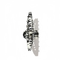 Pince à cheveux en acétate de style européen et américain Liwu, 13,5 cm, taille extra large, motif rayures simples, haute qualité