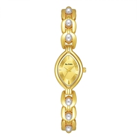 BS Dames Haute Qualité De Luxe Montre À Quartz Simple Cadran Ovale Étanche En Acier Inoxydable Nouvelle Mode Filles Perle Bracelet