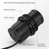 Prise de courant escamotable JOYE personnalisée pour bureau de conférence avec chargeur sans fil 15W, prises escamotables rétractables