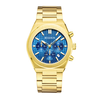 Montre-bracelet chronographe de luxe pour homme avec bracelet en acier inoxydable - Montre à quartz décontractée étanche 5 ATM pour usage quotidien