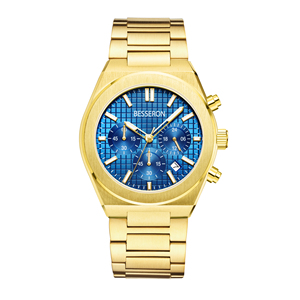 Montre-bracelet chronographe de luxe pour homme avec bracelet en acier inoxydable - Montre à quartz décontractée étanche 5 ATM pour usage quotidien - Product Image 4