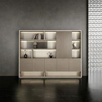 Ensemble de bureau de direction minimaliste de style italien KMJ, grand bureau d'ordinateur pour directeur avec plateau en bois