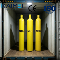 Cilindro de Gas Amoníaco NH3 de Acero 6N4 de Ultra Alta Pureza 99.9999% 47L 23kg con Válvula DISS720 para LED y Semiconductores