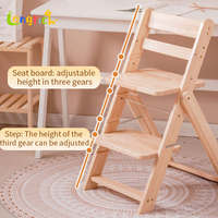 Chaise haute Montessori moderne réglable en hauteur, pliable, en bois massif, pour salle à manger, cuisine, chambre, salon, école