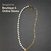 Collar de Perlas Barrocas de Agua Dulce con Baño de Oro y Acero Inoxidable, con Piedras Naturales Irregulares, MOQ Bajo Personalizado, para Uso Diario