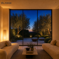 Porte coulissante panoramique en verre sur mesure Lange, à rupture de pont thermique, triple vitrage, pour la maison