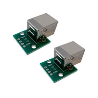 Interfaz de Conector USB B Hembra a Placa Adaptadora DIP de 2,54 mm y 4 Pines