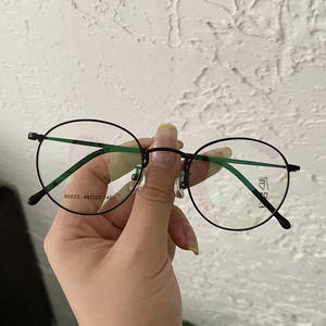 Qianai – montures de lunettes rondes en acier inoxydable pour femmes, monture complète, lentilles anti Uv Ac, design ovale, UE2-60021 - Product Image 3