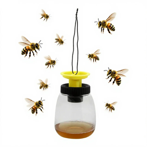 מלכודת צרעות וחרקים צהובה+שחורה, אקולוגית, לתלייה בגינה, מחומר PET+PP, יחידה אחת בקופסה - Product Image 1