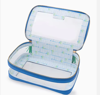 Sac de rangement de luxe moderne pour Mahjong, imperméable, pliable, transparent en PVC, style américain, avec fermeture éclair et poignée à franges, multicolore