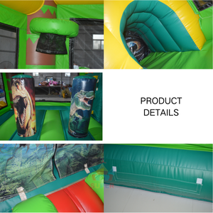 Castello Gonfiabile Commerciale in PVC a Tema Parco Dinosauri, Scivolo Gonfiabile Combinato 6x4m, Facile da Montare, per Divertimento all'Aperto - Product Image 3