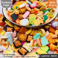 Gommes en forme de nourriture miniatures en gros : Gommes mignonnes en forme de pain, pâtisserie, sushi, dessert pour enfants, fournitures scolaires, récompense de classe, cadeau