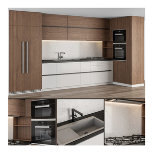 Tùy Chỉnh Tùy Chọn Gỗ Bền Màu Laminate Tường Treo Cao Mỏng Shaker Modular Bồn Rửa Nhà Bếp Tủ Lưu Trữ - Product Image 4