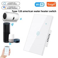 Interrupteur mural tactile WiFi de type 120, 20A, adapté au chauffe-eau, à la chaudière, au contrôleur de puissance, application intelligente Tuya, interrupteur programmable