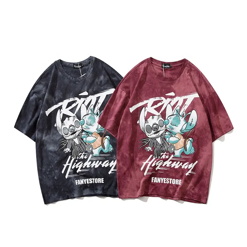 New arrived personalized from china washed streetwear soft tie dye print men's t-shirts
