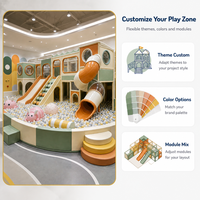 Indoor-Spielgeräte Mehrstöckige Softplay-Struktur Orange-Mint Bällebad Kletterelemente TÜV-Geprüft