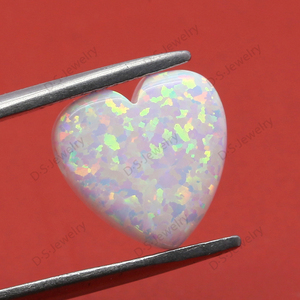 Sintetico blu opale di fuoco/cabochon mistico opale/a forma di cuore opale pietra - Product Image 5
