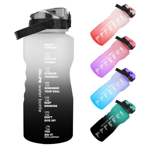 Bouteille d'eau de sport et de camping sans BPA de <span class=keywords><strong>2</strong></span>,<span class=keywords><strong>2</strong></span> L à large ouverture, avec <span class=keywords><strong>shaker</strong></span> intégré, dégradé de couleurs, demi-gallon - Product Image 1